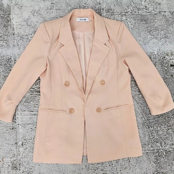 DO+BE Women Blazer Pink Tone Polyester Open Jacket Coat Size S - Picture 1 of 11